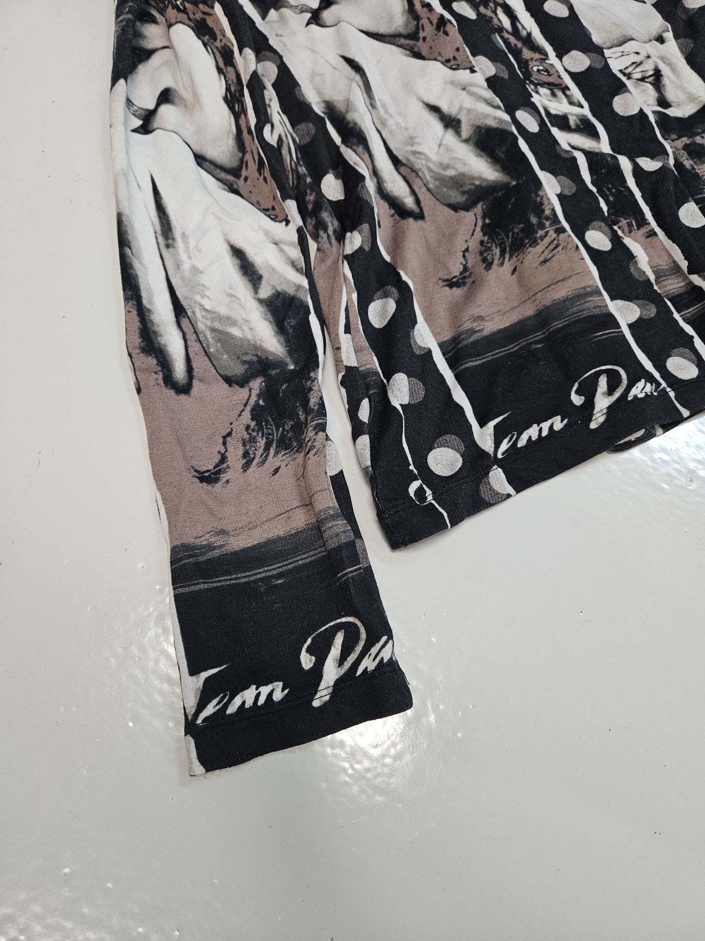 Jean Paul Gaultier reneissance woman & polka dot cardigan