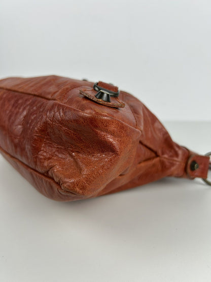 Balenciaga first bag in burnt red