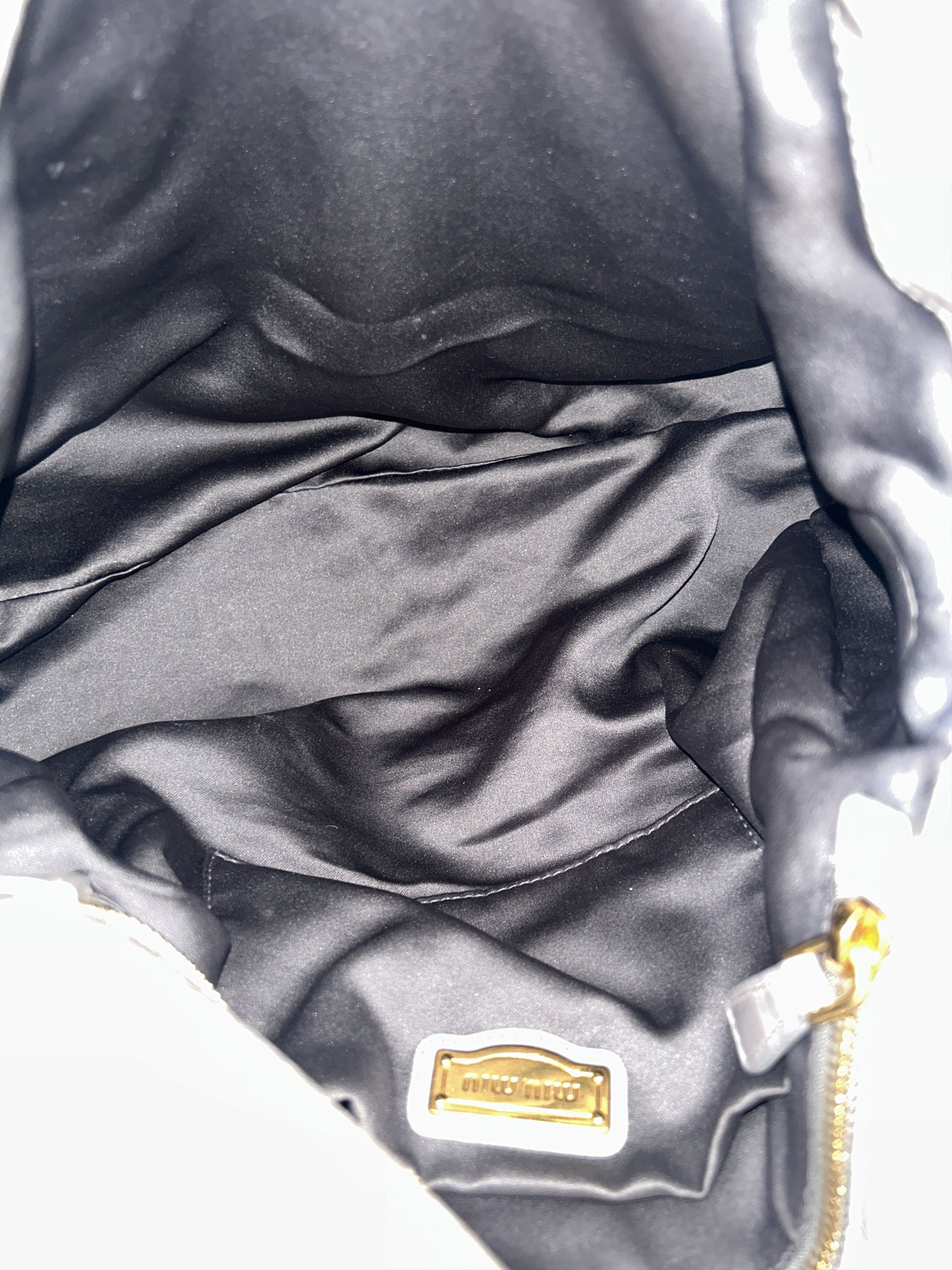 Miu miu vitello bow bag in blueish gray