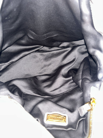 Miu miu vitello bow bag in blueish gray