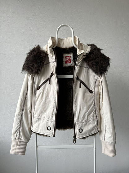 Archive y2k Miss Sixty faux fur lined hooded bomber