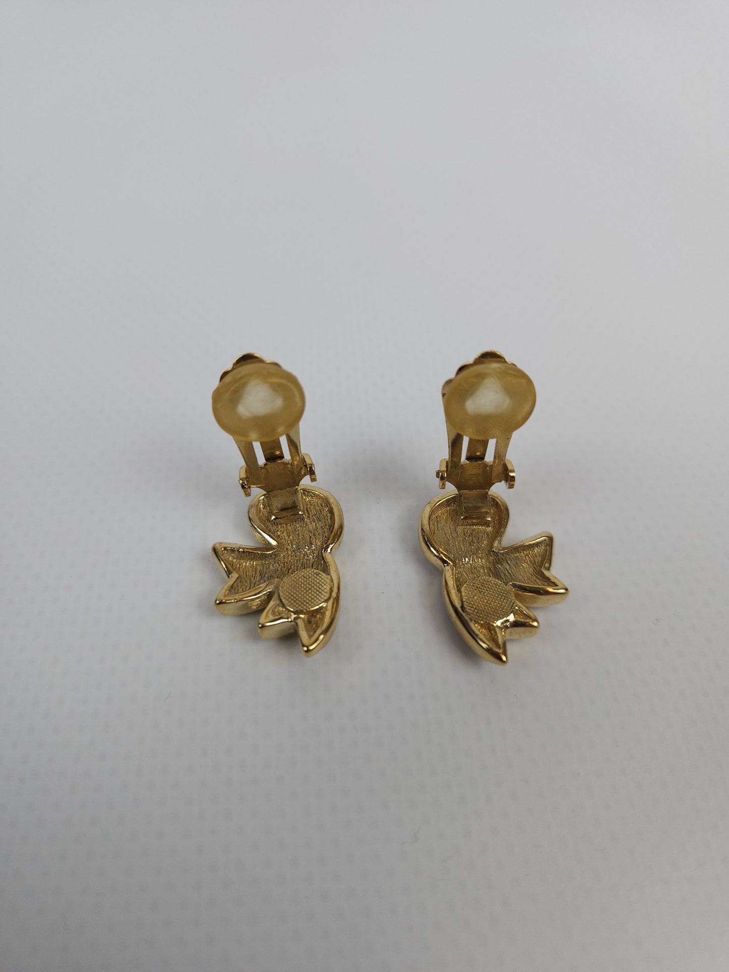 80s Dior rhinestone embellished bow ribbon clip on earrings