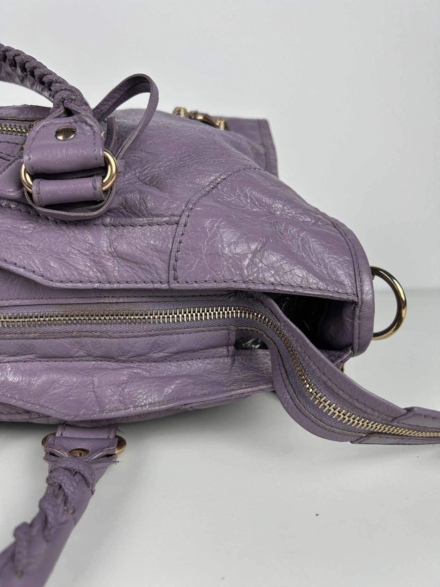 Balenciaga part time giant hardware city bag in lilac