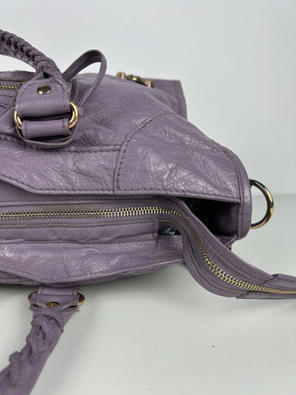 Balenciaga part time giant hardware city bag in lilac
