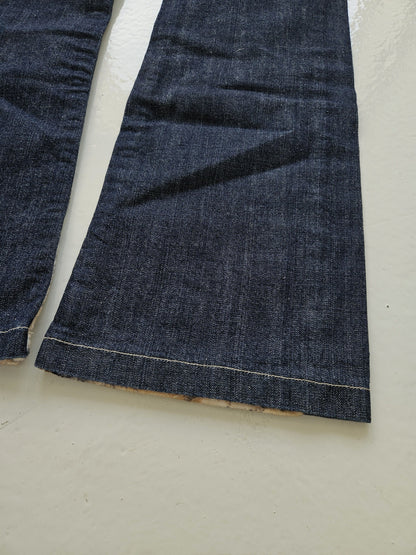Vintage snake print bootcut denim