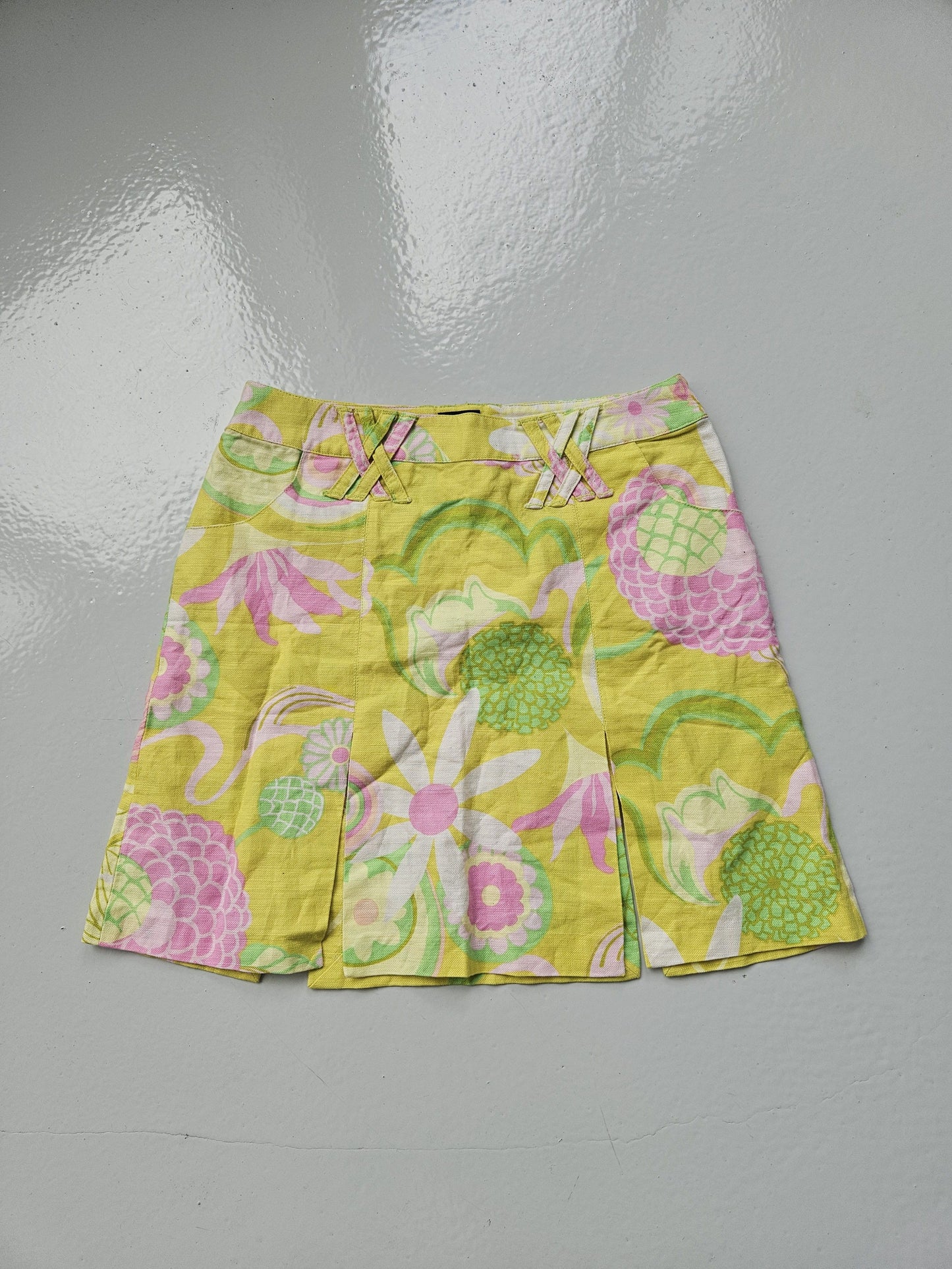 Dolce & Gabbana floral print linen & cotton mini skirt