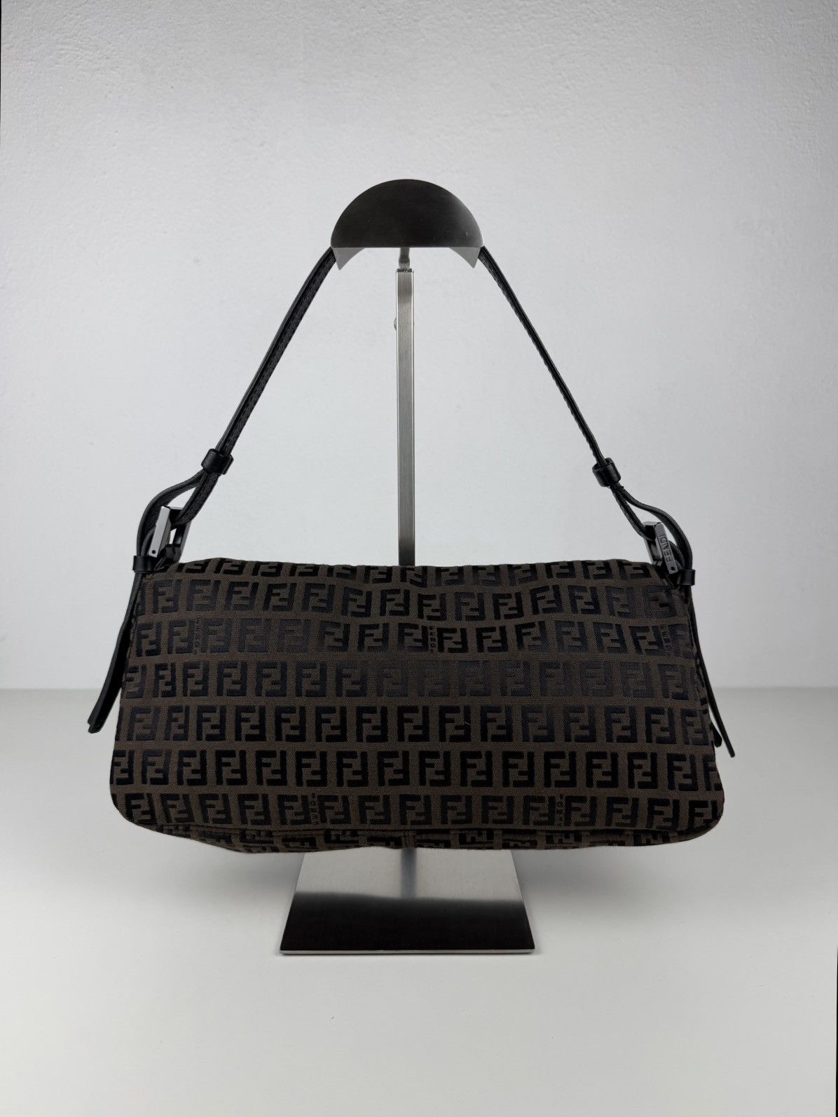 Fendi zucchino monogram canvas baguette