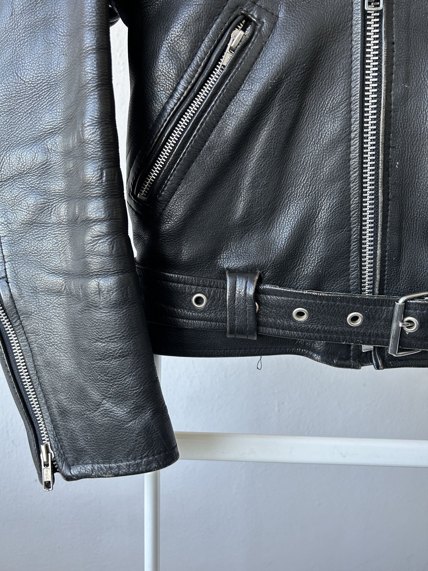 Vintage ramones biker leather jacket