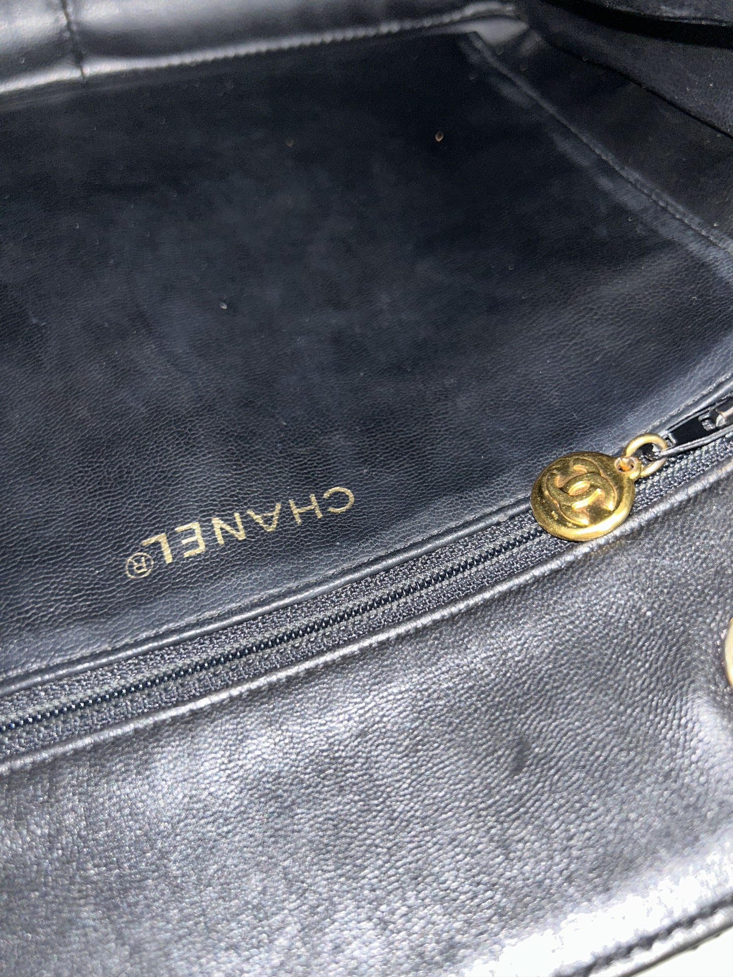 Vintage 90s chanel quilted lambskin matelasse shoulder bag