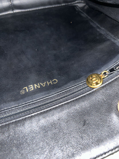 Vintage 90s chanel quilted lambskin matelasse shoulder bag