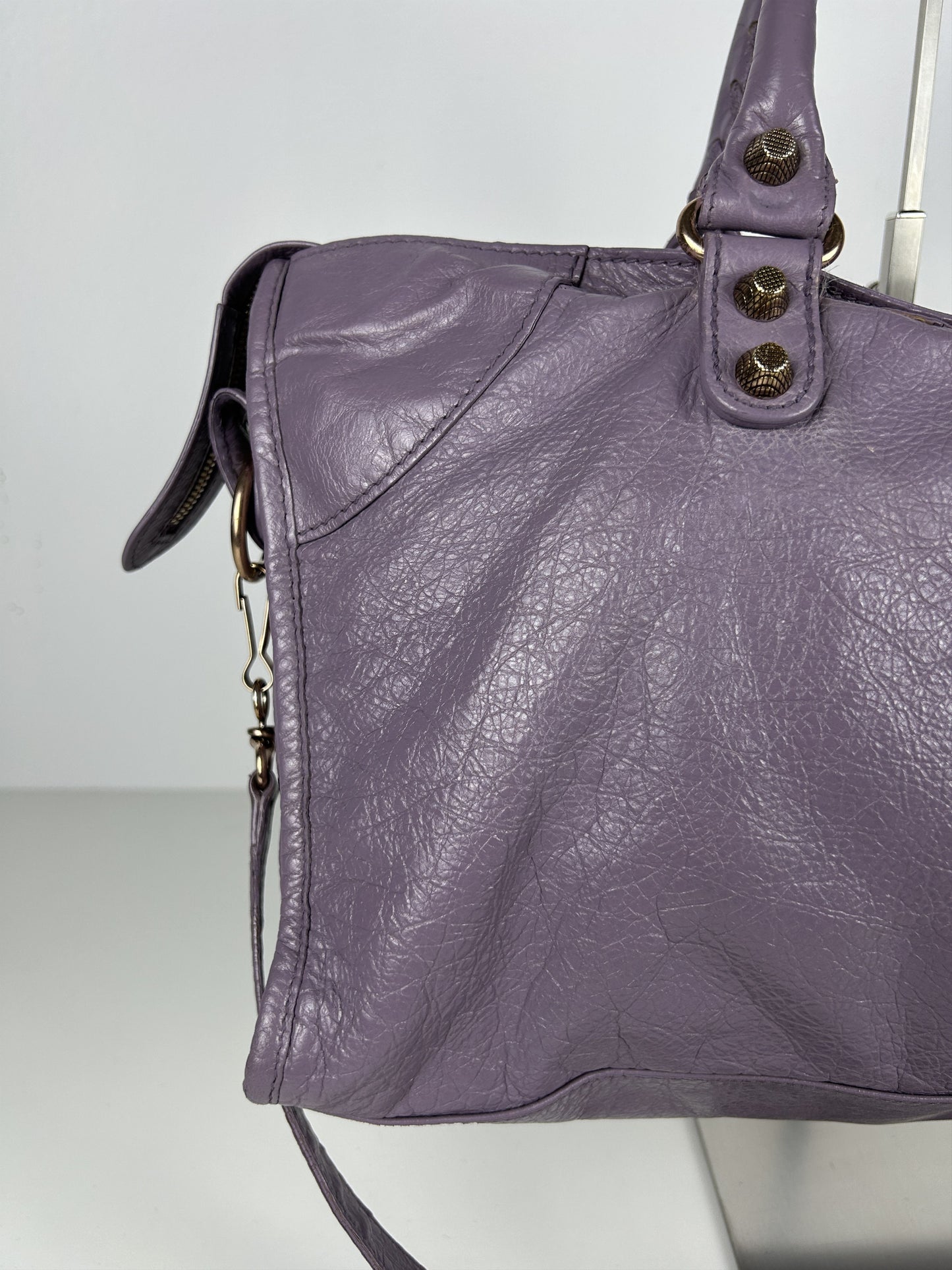 Balenciaga part time giant hardware city bag in lilac