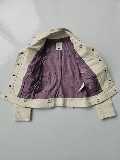 Archive y2k multipocket high collar leather jacket