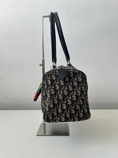 Vintage 80s customised Dior trotter oblique monogram canvas mini bowling bag