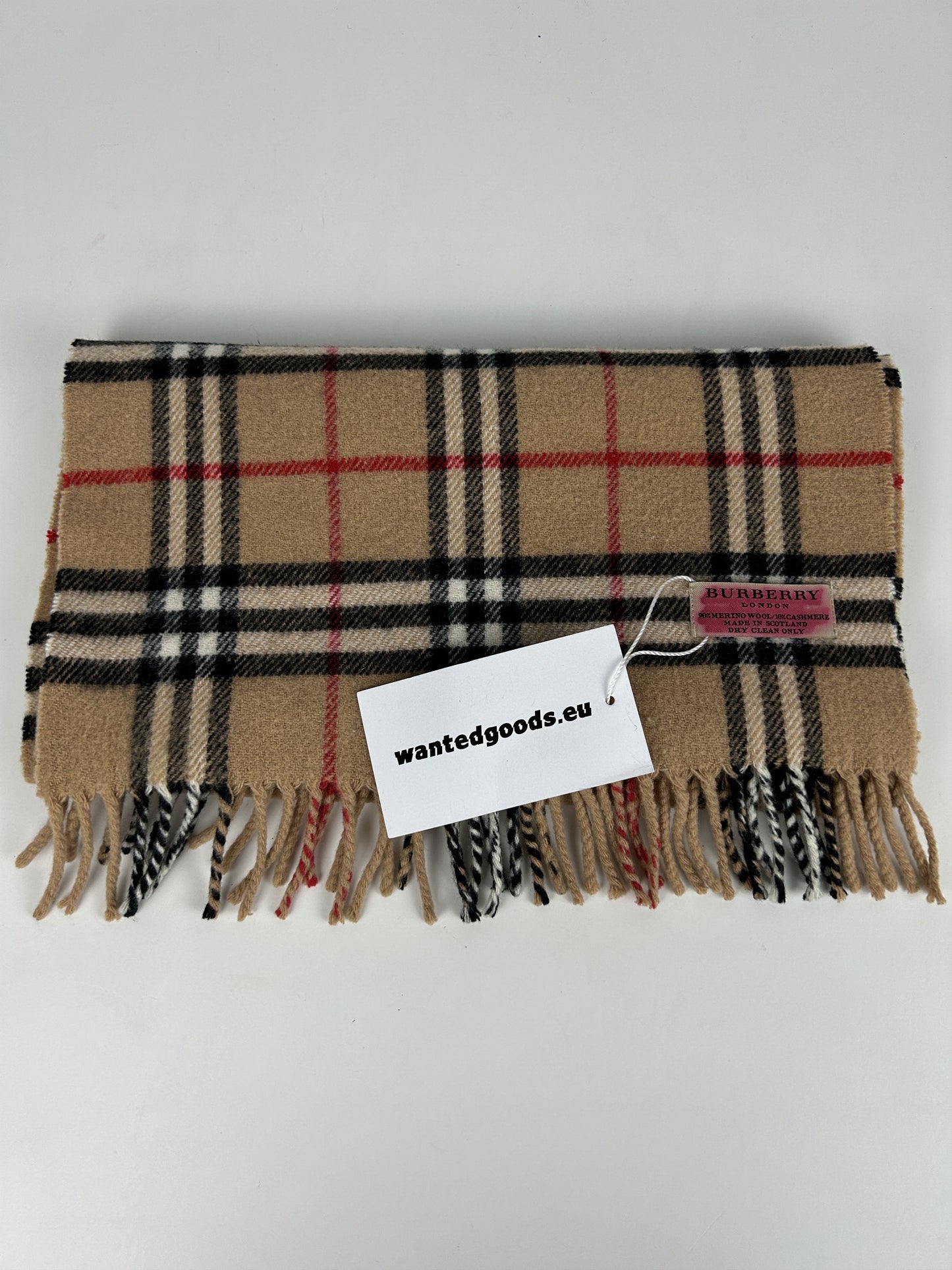 Vintage Burberry nova check merino wool and cashmere scarf