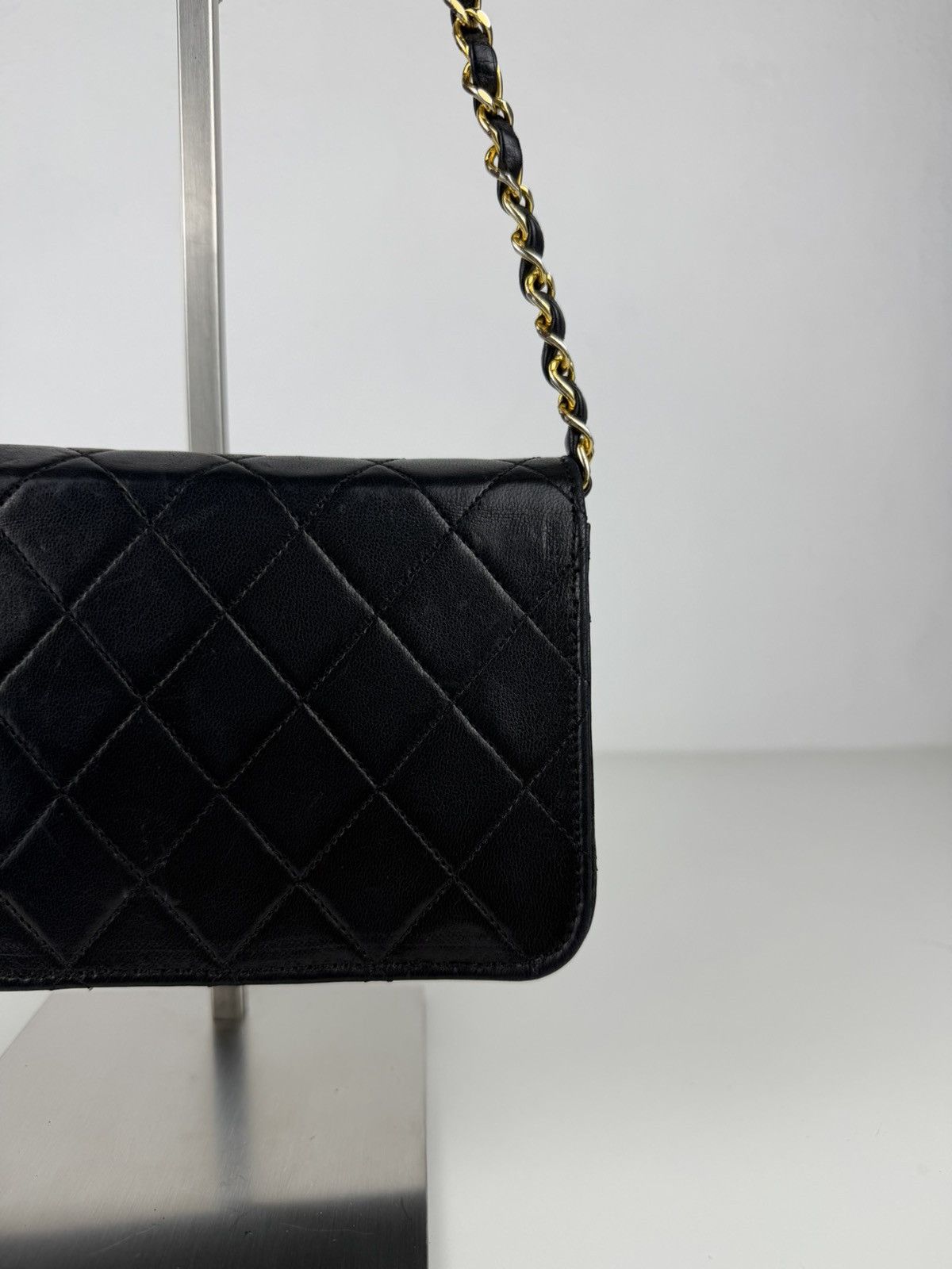 Vintage Chanel CC lambskin mini matelasse full flap