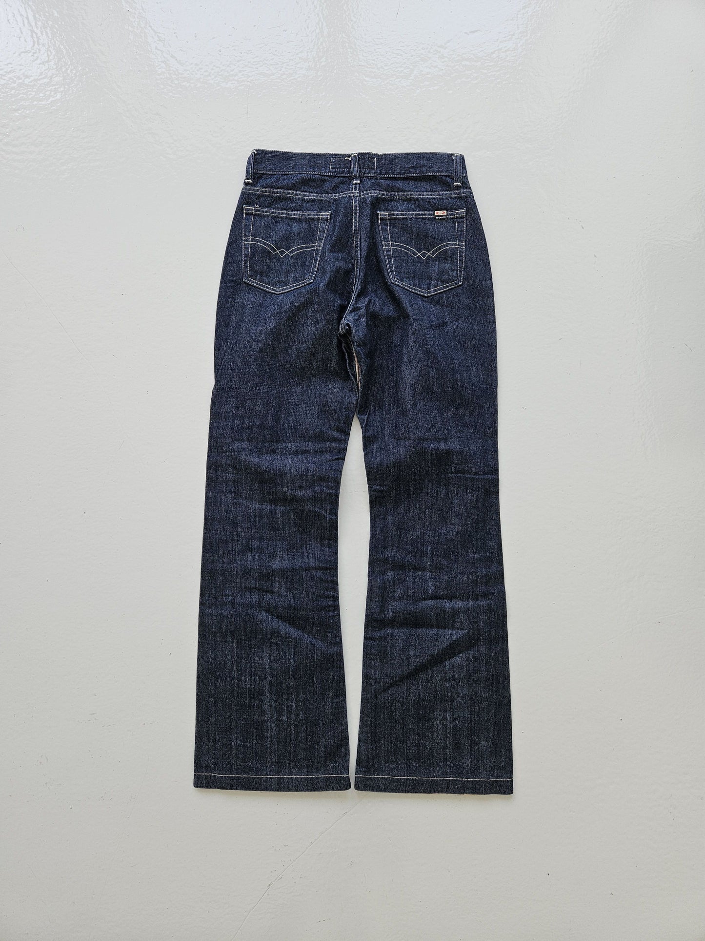 Vintage snake print bootcut denim