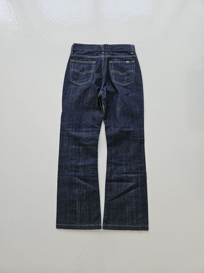 Vintage snake print bootcut denim