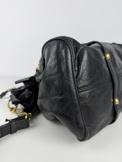 Miu miu vitello bow bag in black