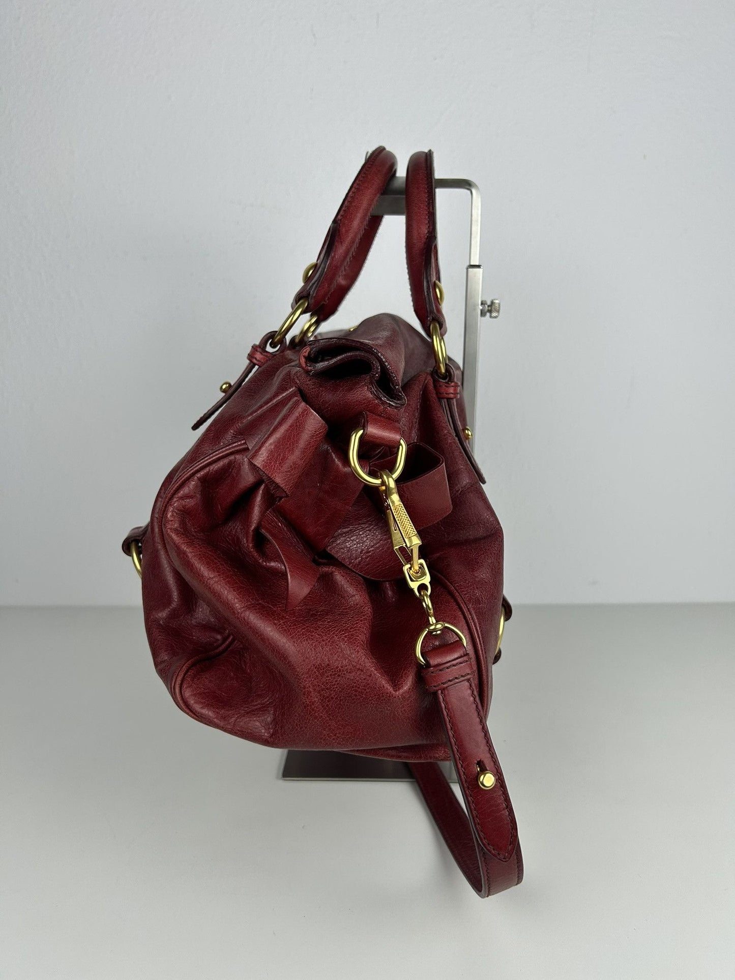 Miu miu vitello bow bag in red