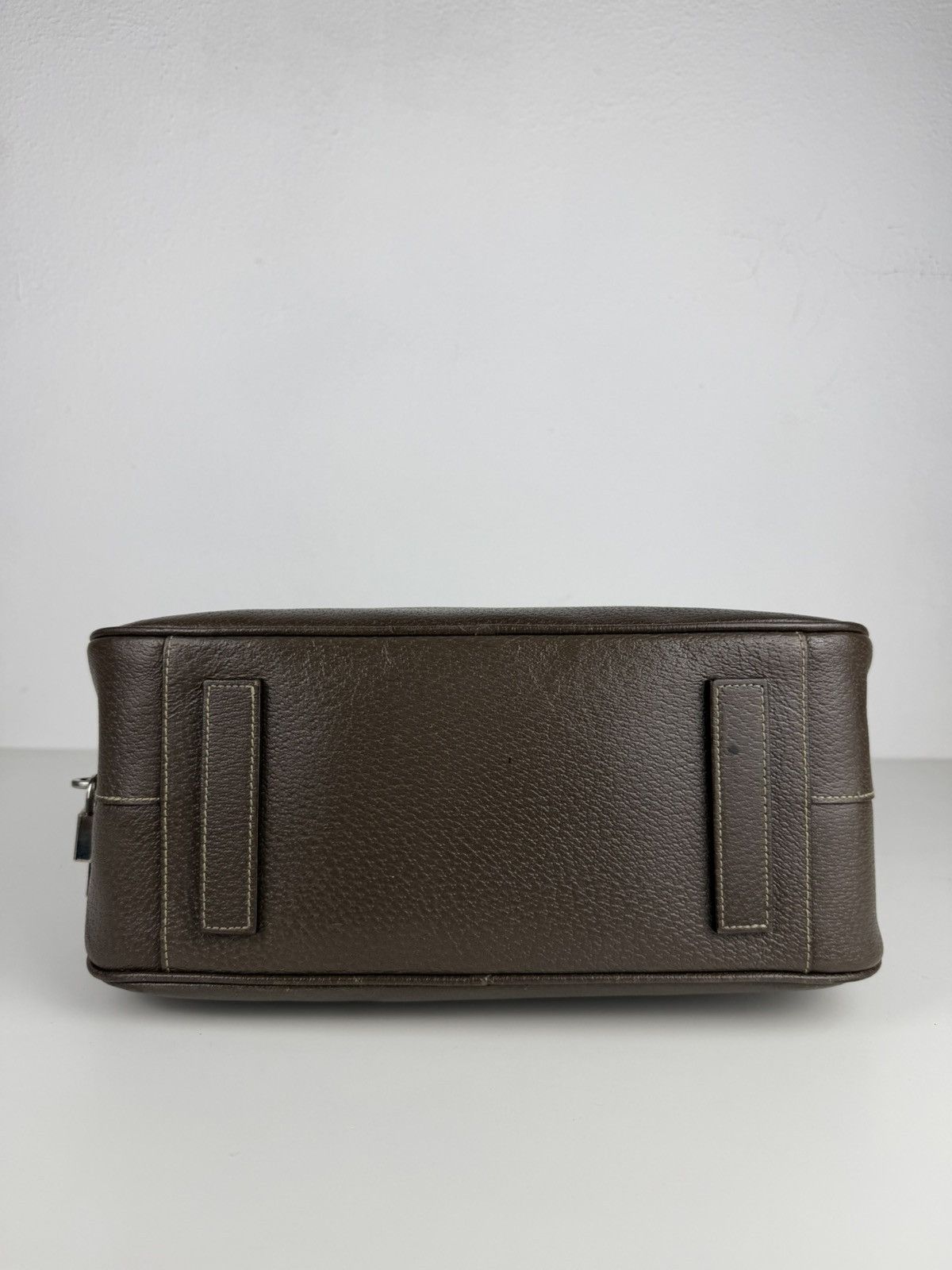 Prada saffiano leather triangle logo mini bowling bag