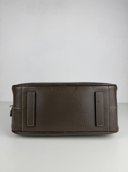 Prada saffiano leather triangle logo mini bowling bag