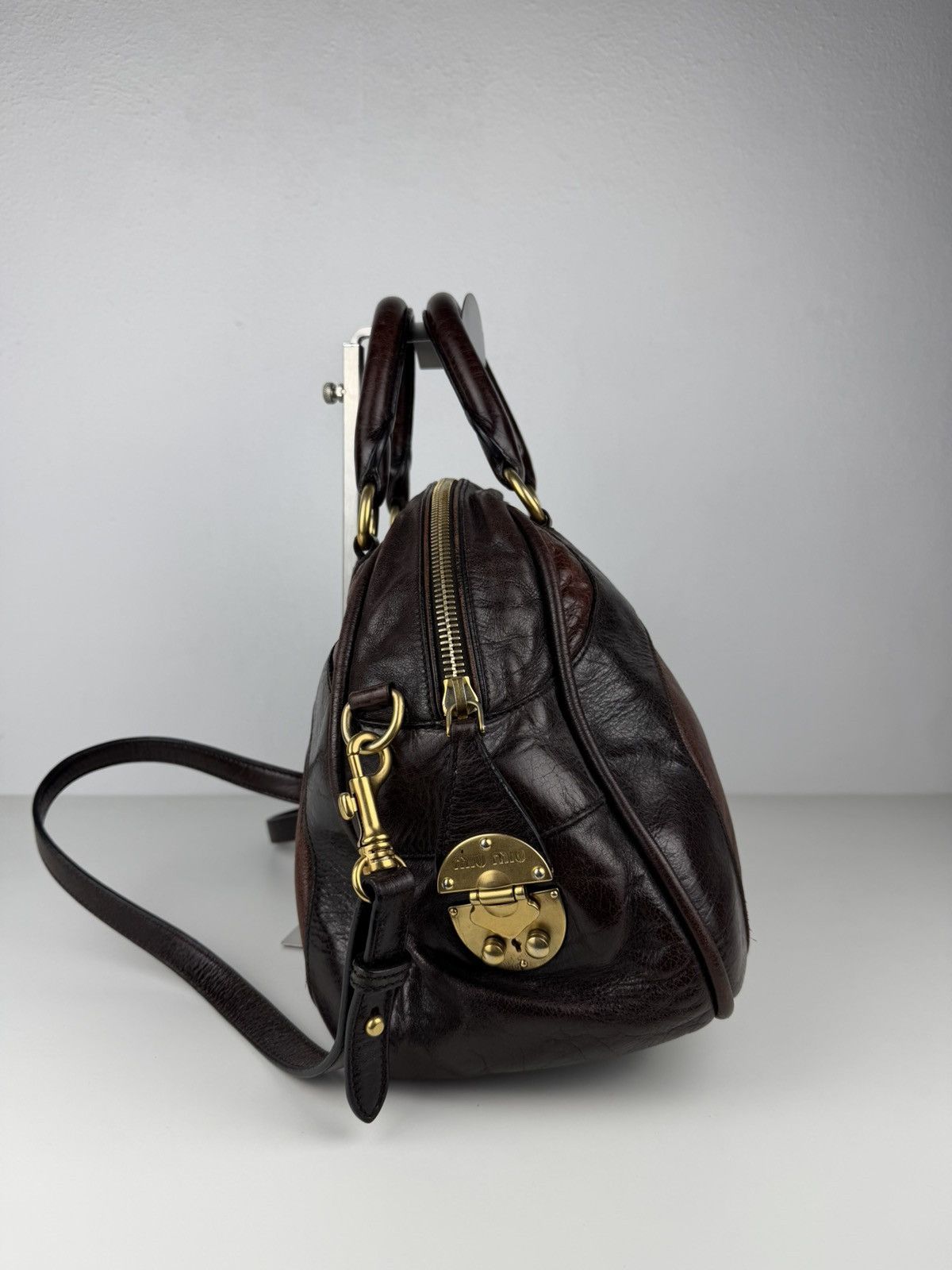 Miu Miu vitello leather bowling bag
