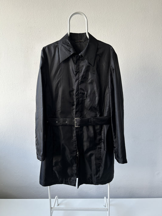 Gaultier homme objet nylon belted trench coat