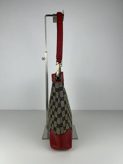 Vintage y2k Gucci monogram canvas and leather shoulder bag