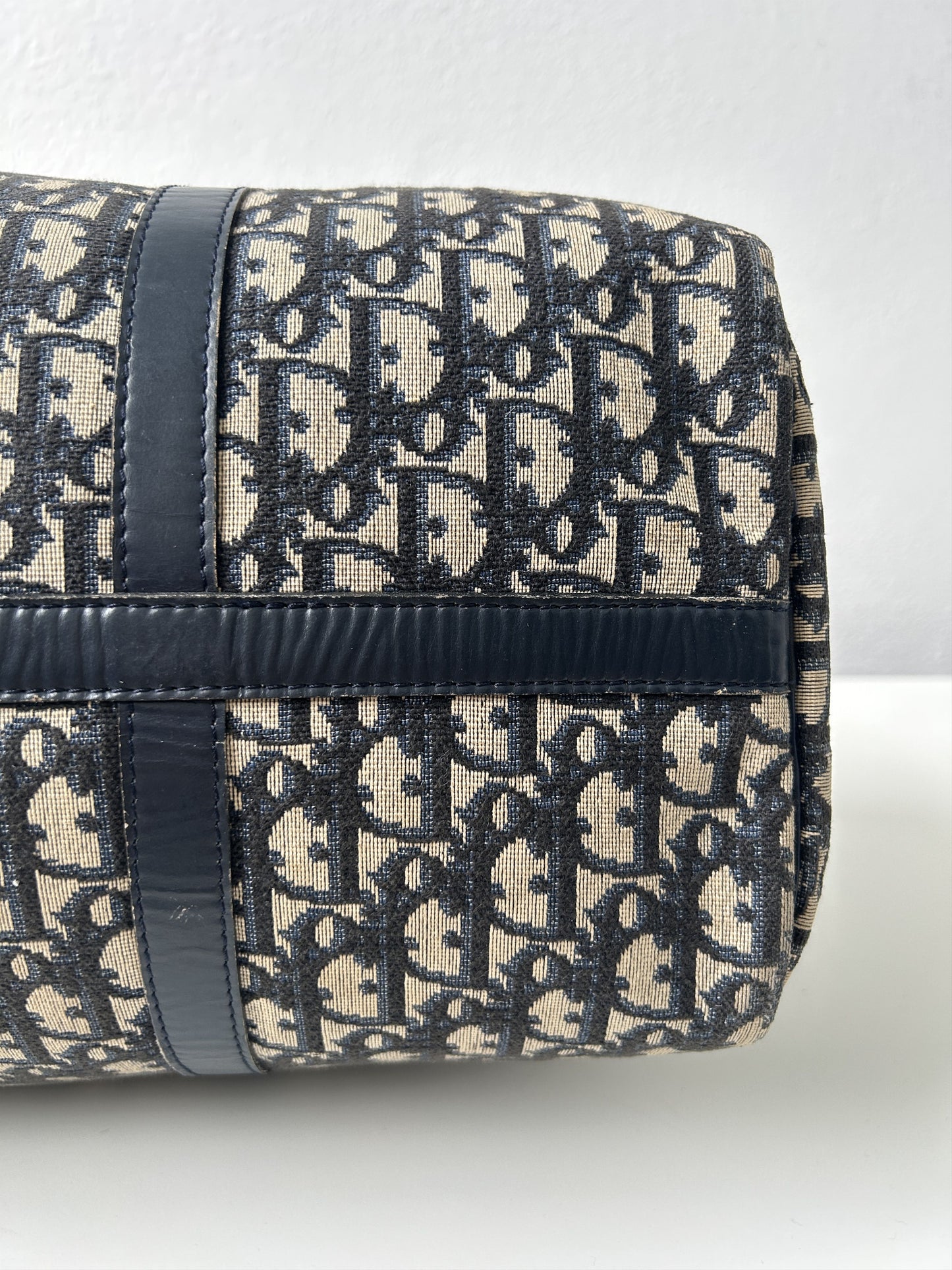 Vintage 70s Dior trotter oblique monogram canvas bowling bag