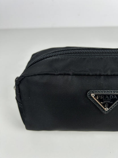 Prada nylon triangle logo mini pouch