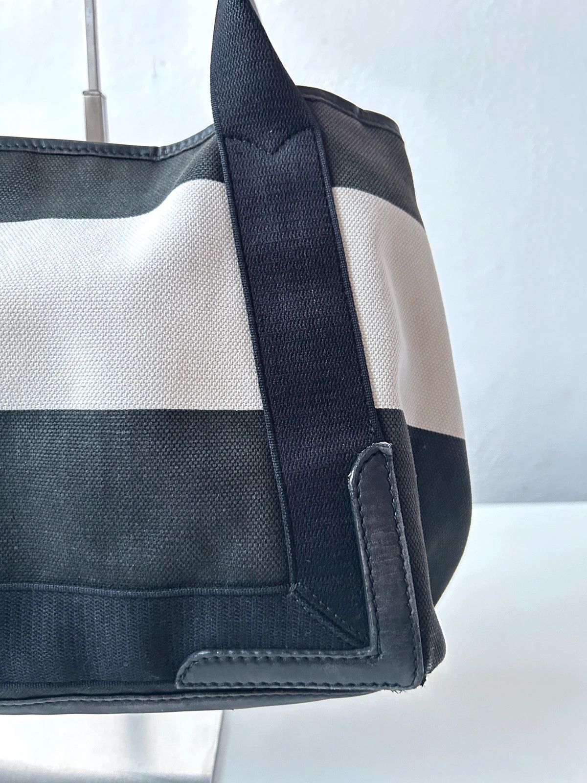 Balenciaga navy cabas logo tote bag small