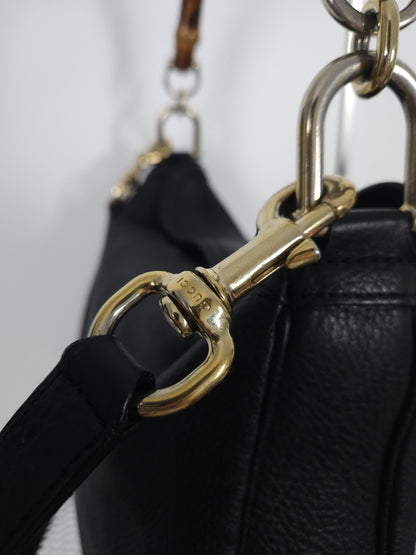 Gucci bamboo top handle hobo handbag with shoulder strap