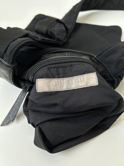 Archive AW1999 miu miu leather nylon crossbody/ sling bag