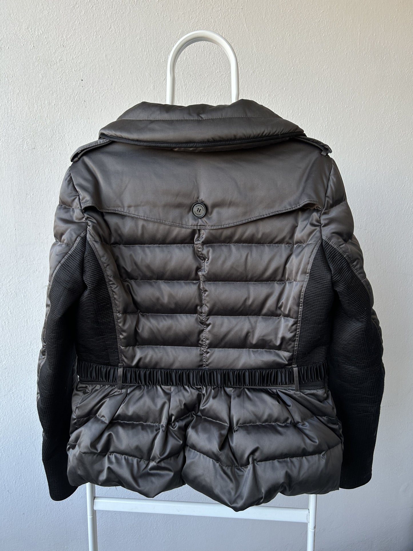 Burberry high collar belted short puffer jacket