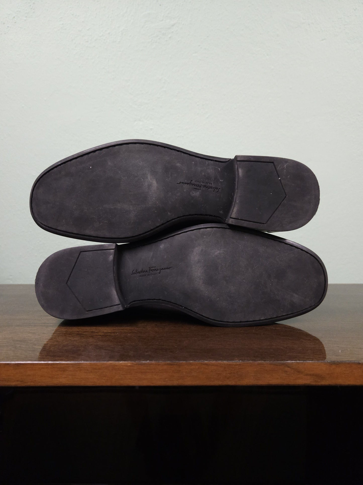 Salvatore Ferragamo gancini black leather loafers