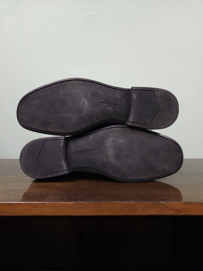 Salvatore Ferragamo gancini black leather loafers