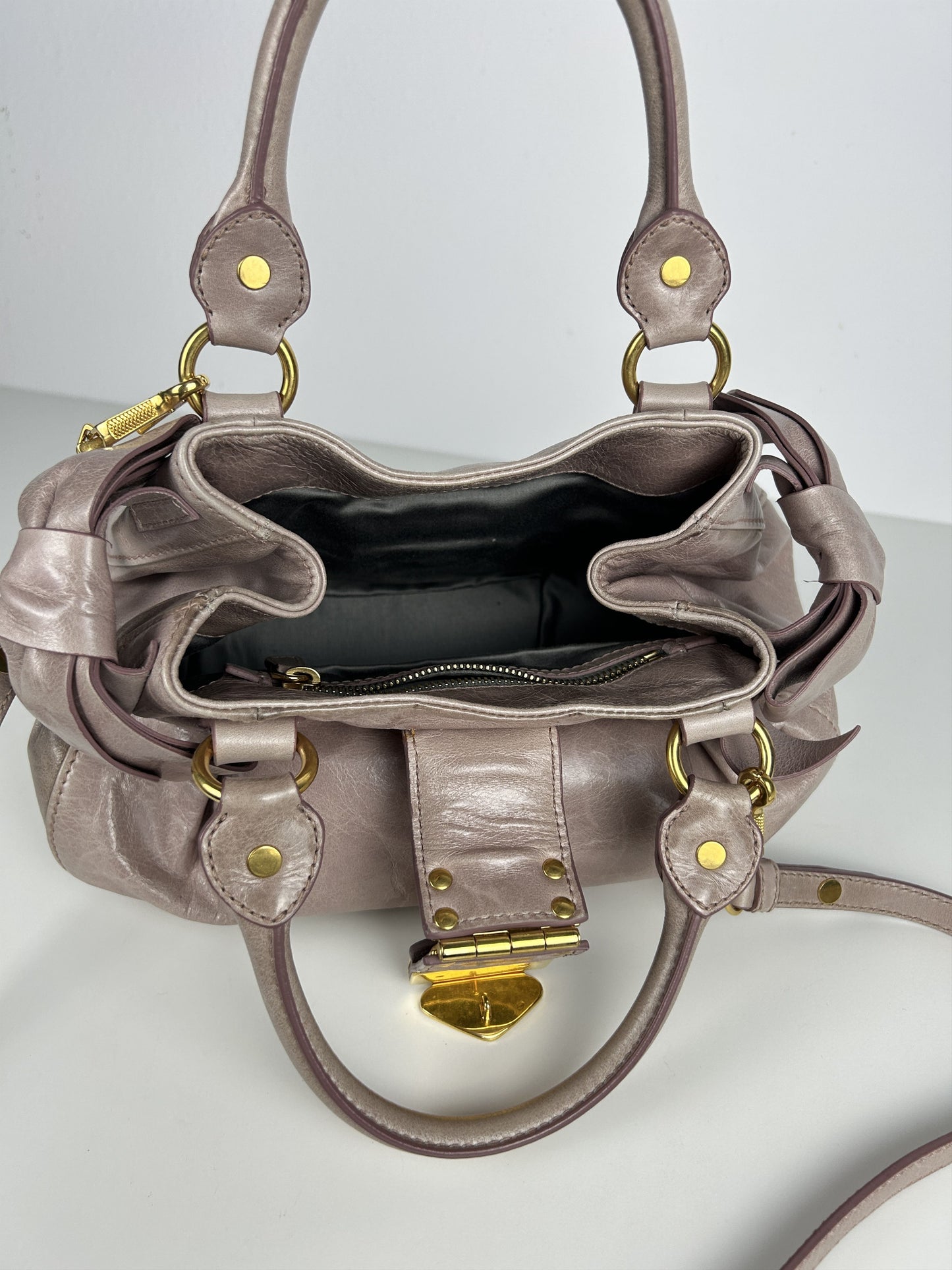Miu miu mini bow bag in dusty pink