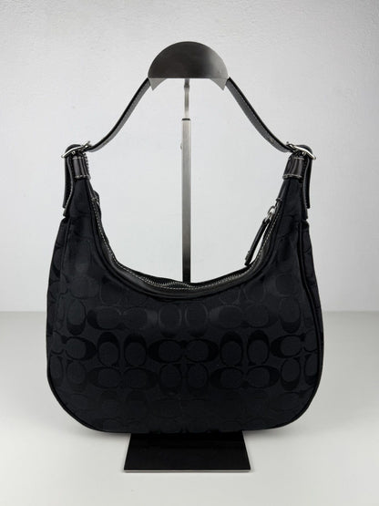 Coach signature jacquard half moon small hobo bag