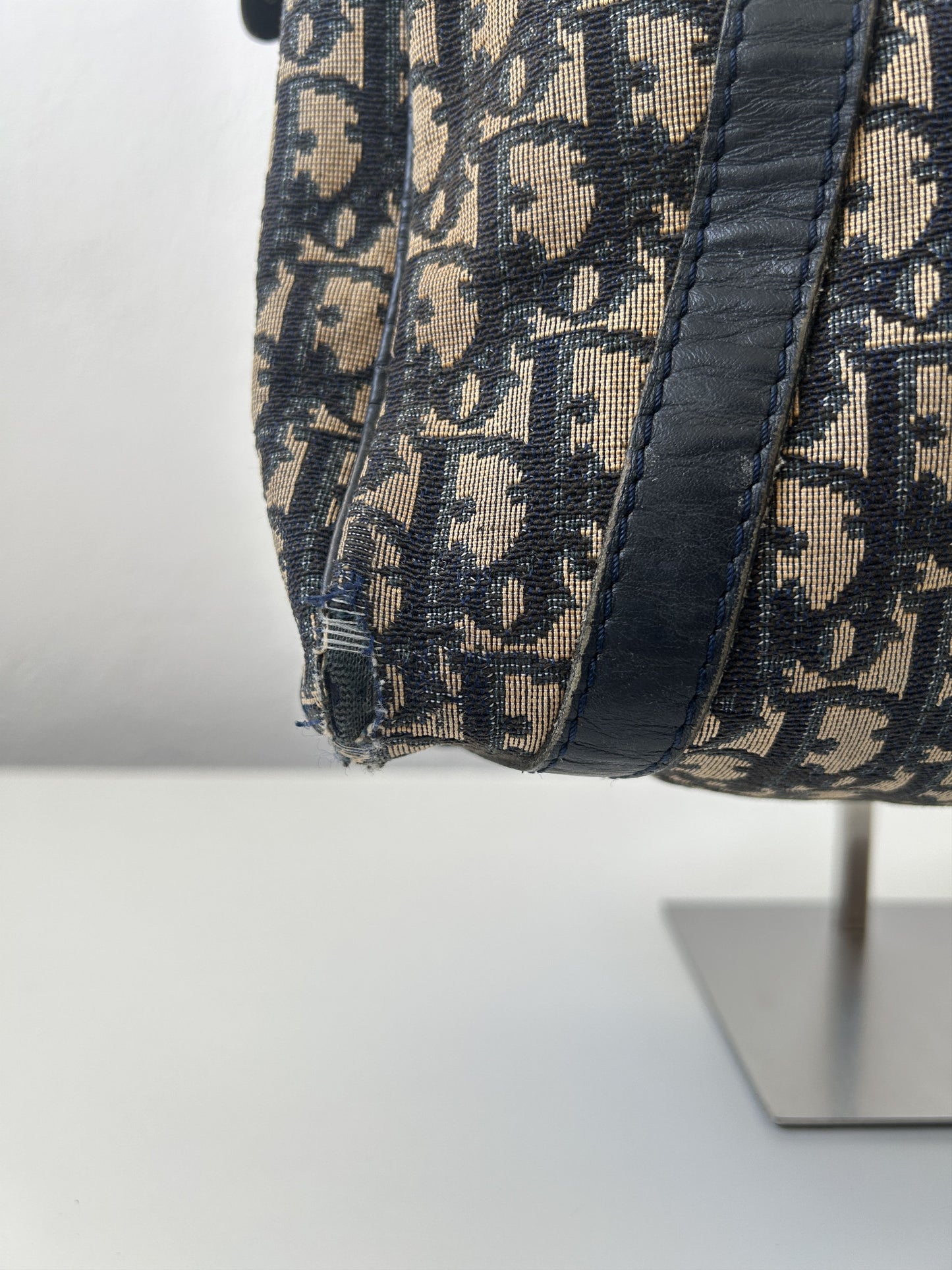 Vintage 80s customised Dior trotter oblique monogram canvas mini bowling bag