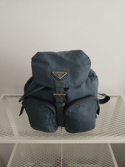 Vintage 90s Prada nylon triangle logo mini cargo backpack