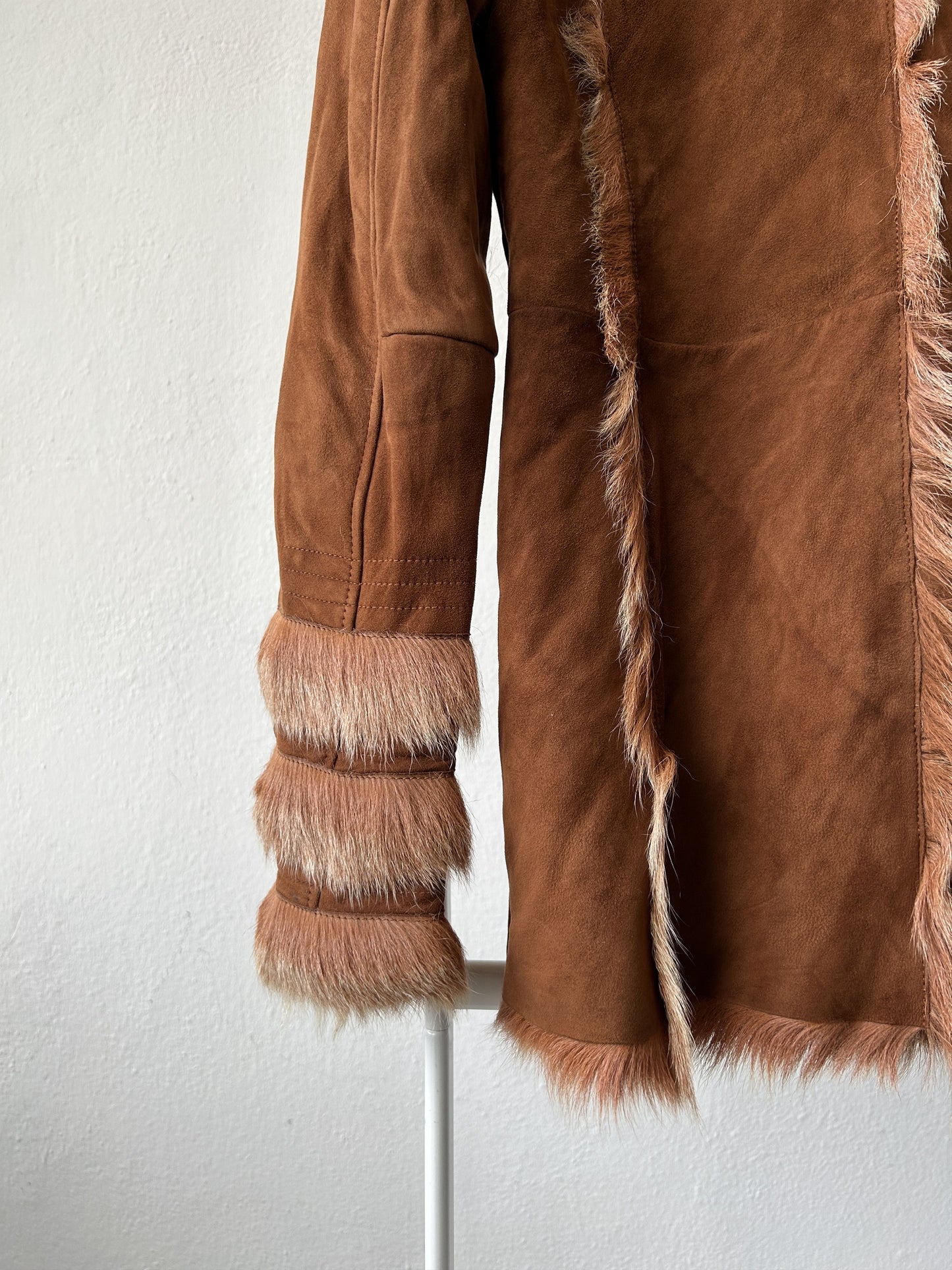 Vintage suede short penny lane/ afghan coat