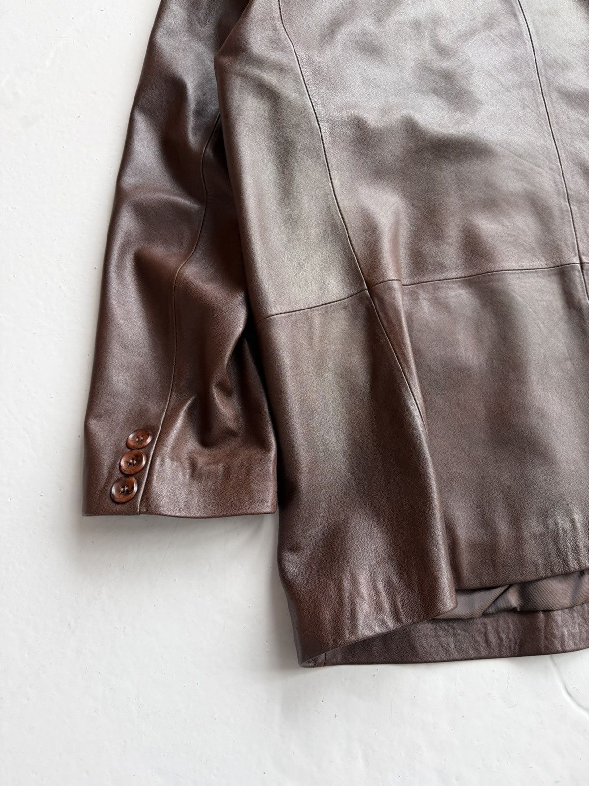 Vintage oversized calf leather blazer