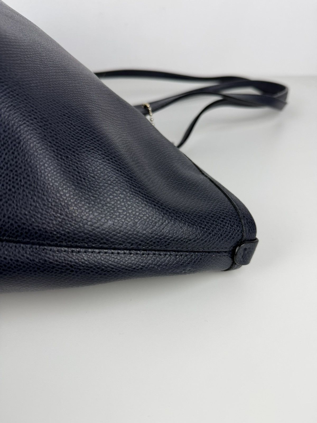 Coach crossgrain leather taxi tote dark navy
