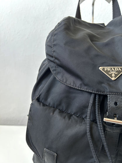 Prada nylon triangle logo cargo backpack