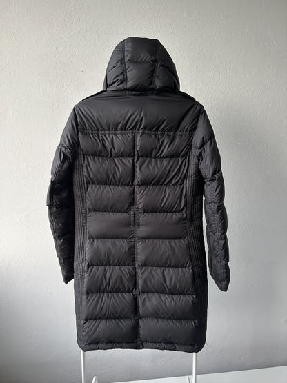 Burberry long hooded puffer coat