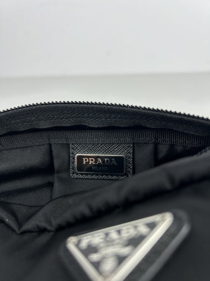 Prada nylon triangle logo mini pouch