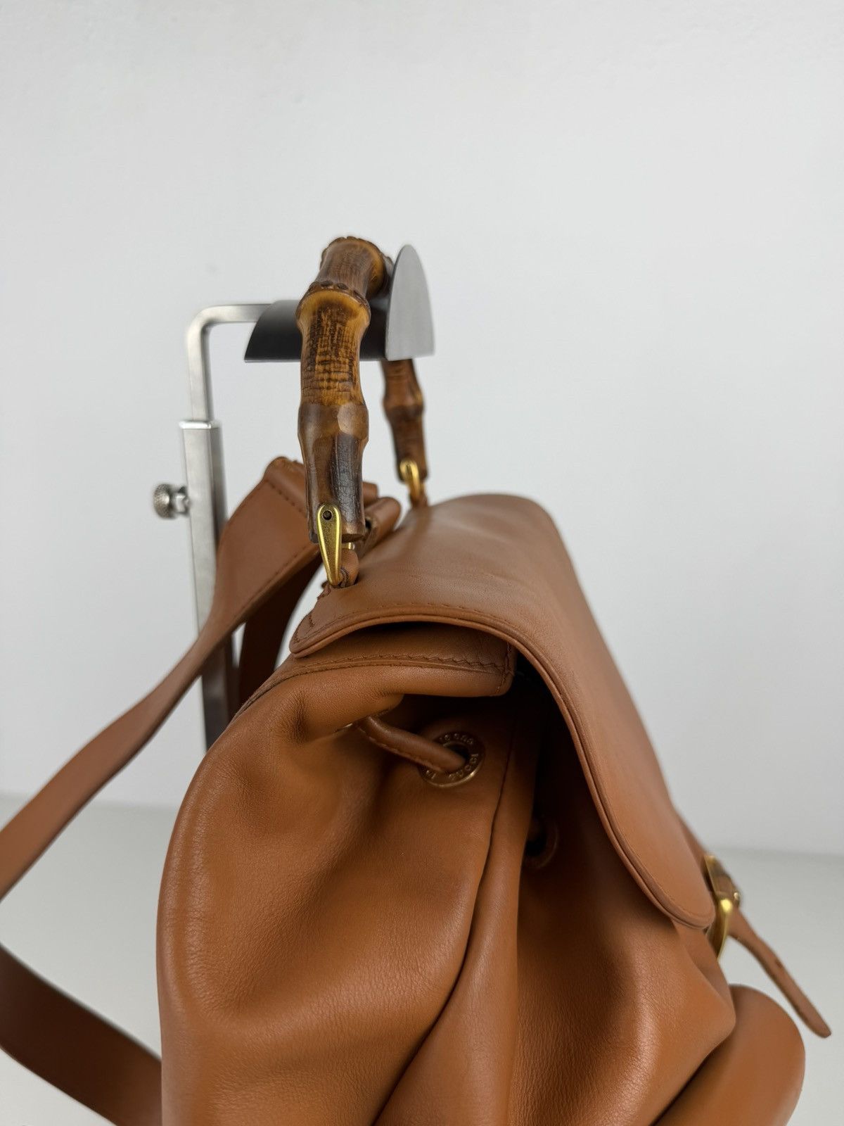 Vintage 80s Gucci bamboo cargo backpack