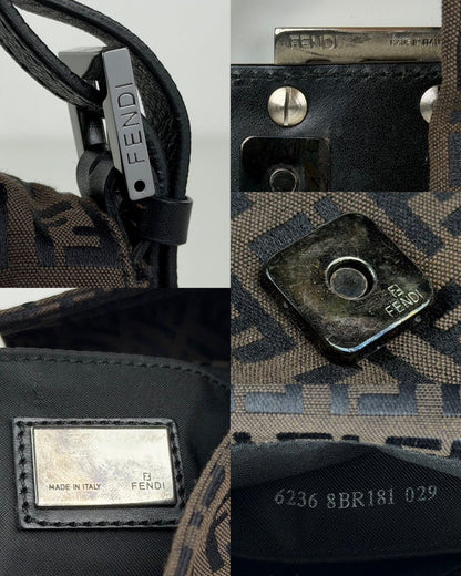 Fendi zucchino monogram canvas baguette