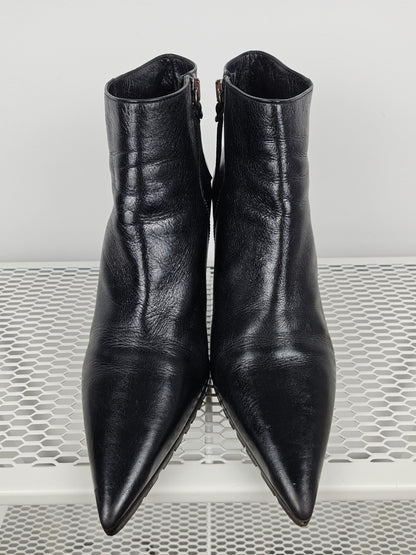 Miu Miu stiletto high heel ankle boots notched sole