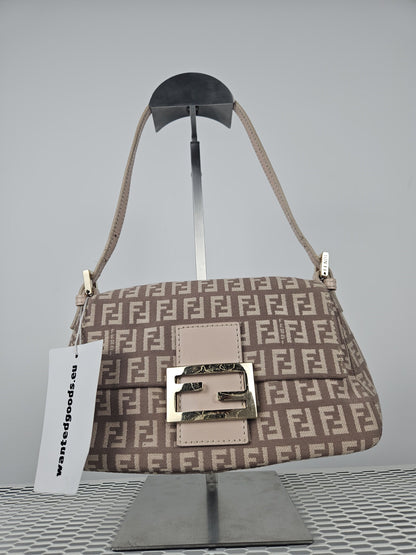 Fendi zucca monogram canvas mini baguette